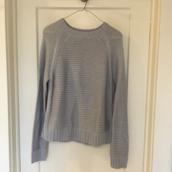 grey waffle knit sweater